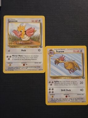 Pokemon Jungle Set 1999: SPEAROW #62 + FEAROW #36 Trading Cards (Set of 2)